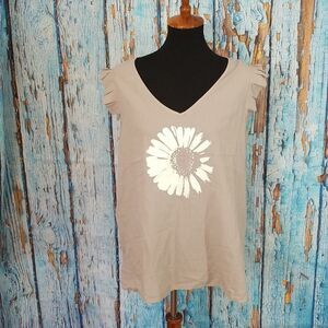 SHEILAY Daisy pleated Cap Sleeve Top